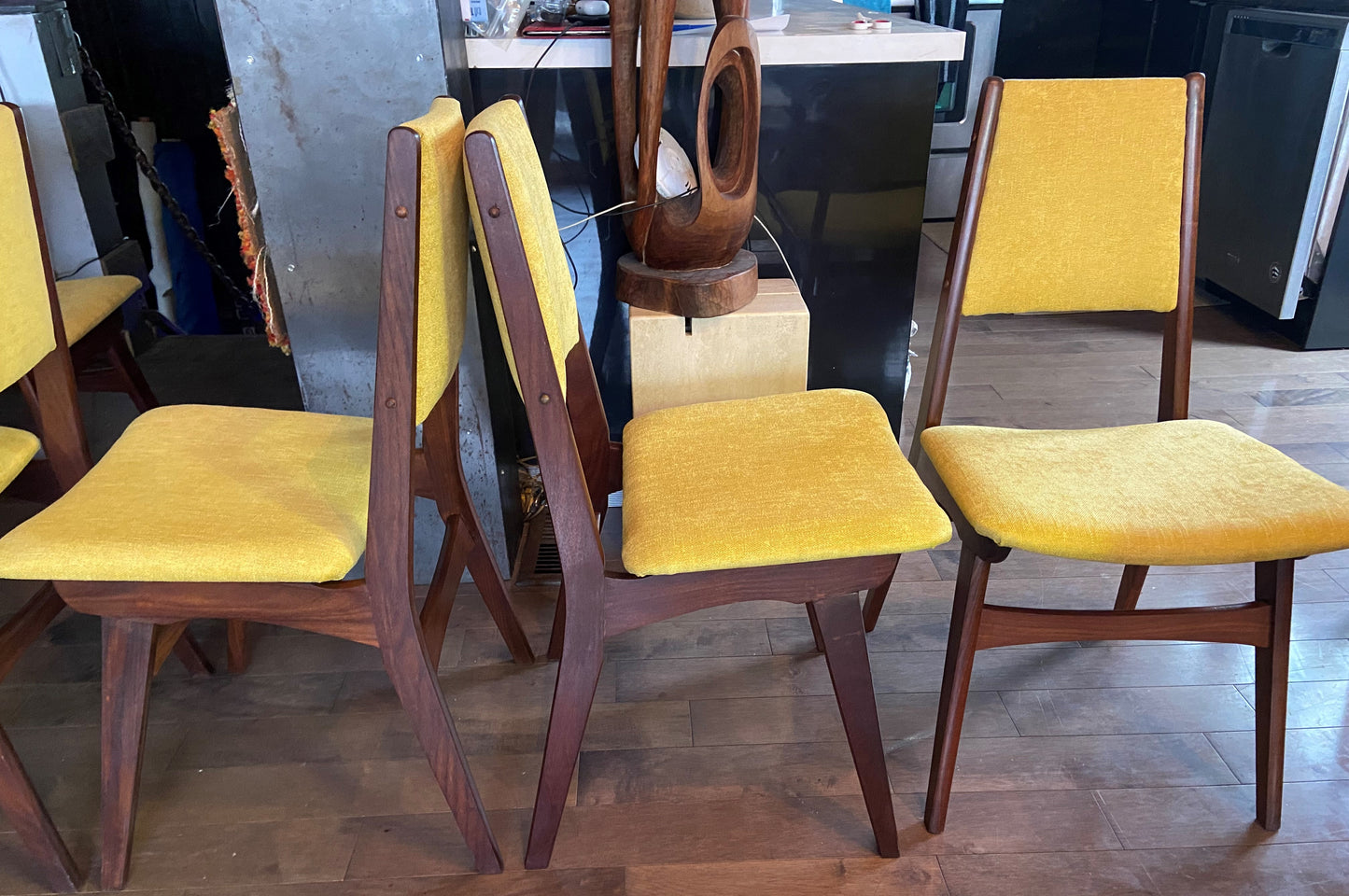 6 REFINISHED Mid Century Modern Teak Chairs REUPHOLSTERED