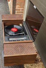 Vintage Space Age Sanyo Record Player Radio Stereo on Tulip Stand, Compact 4