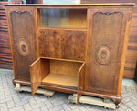 RESTORED Stunning Burr Walnut Armoire Wardrobe Secretary Desk 4