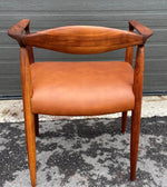 REFINISHED REUPHOLSTERED in Leather Danish Mid Century Modern Teak Armchair 4