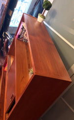 Danish MCM Teak Display Bookcase Bar Narrow REFINISHED 35.5