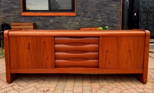 REFINISHED Grand MCM Teak Sideboard Credenza 78" - Mid Century Modern Toronto