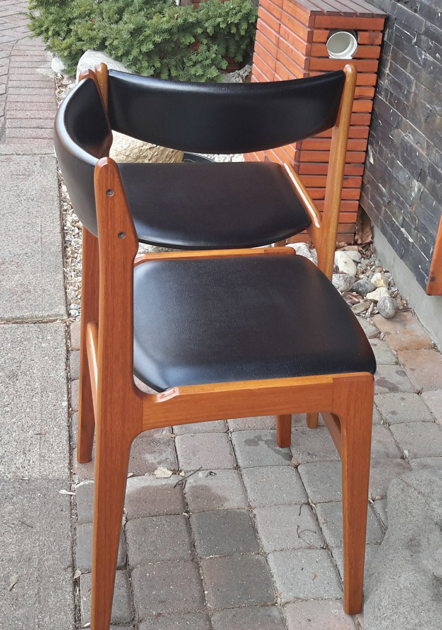 2 Restored MCM Solid Teak Dining Chairs by Erik Buch, each $175 - Mid Century Modern Toronto