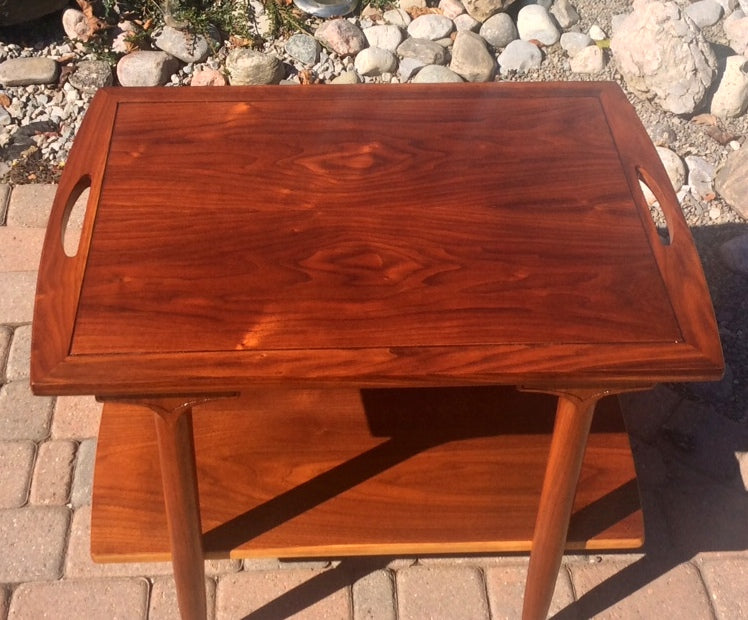 REFINISHED Mid Century Modern Walnut Bar Cart Trolley, great for the records and turntable too! - Mid Century Modern Toronto