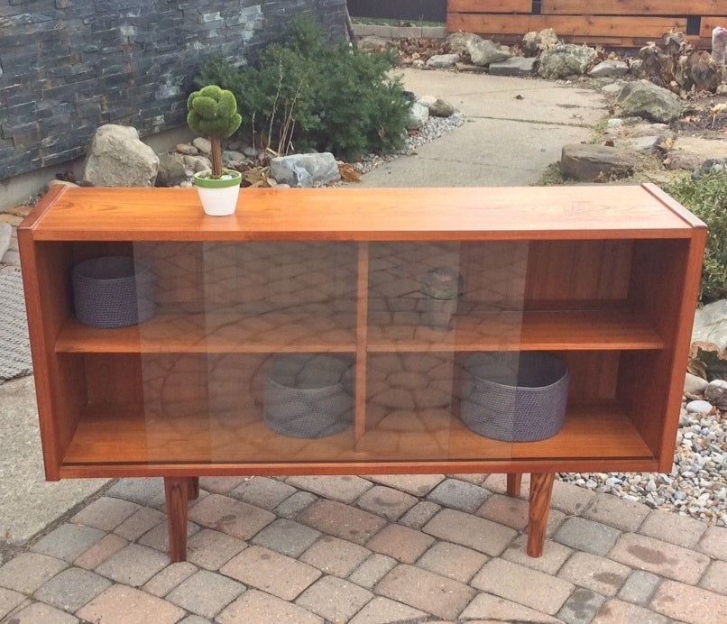 Mid Century Modern Teak Buffet TV Console Display RESTORED Low Narrow - Mid Century Modern Toronto