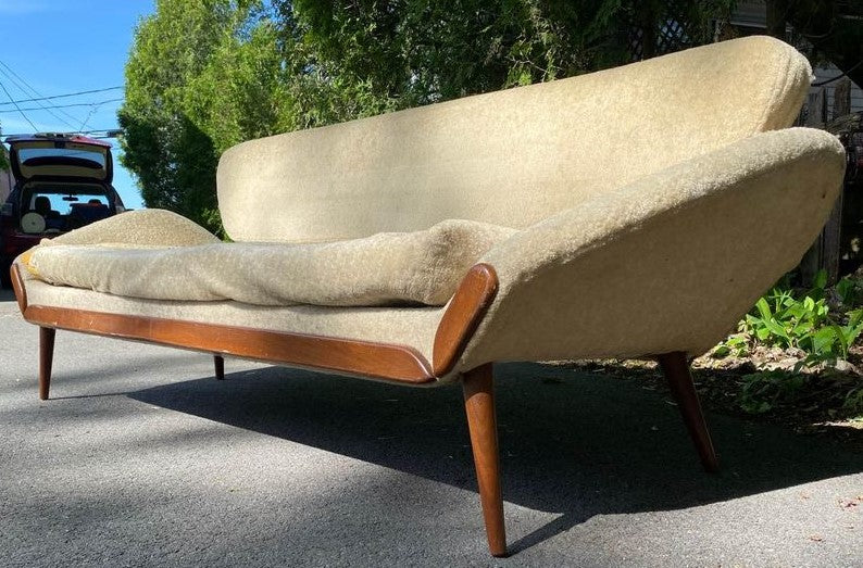 Will be REFINISHED REUPHOLSTERED Mid Century Modern Luigi Tiengo Sofa for Cimon