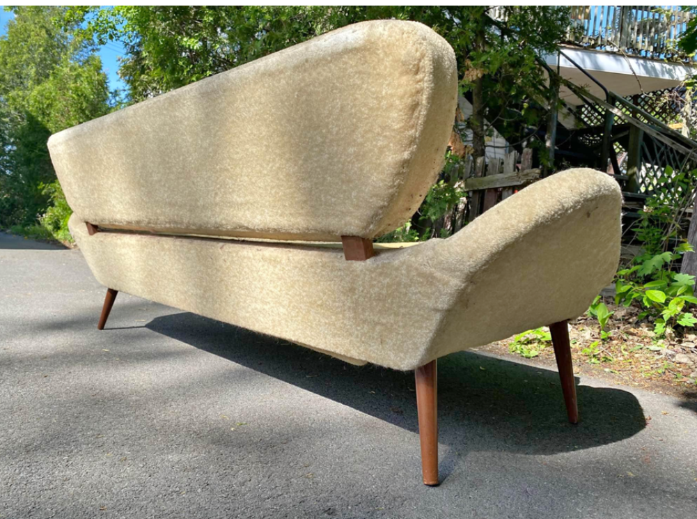 Will be REFINISHED REUPHOLSTERED Mid Century Modern Luigi Tiengo Sofa for Cimon