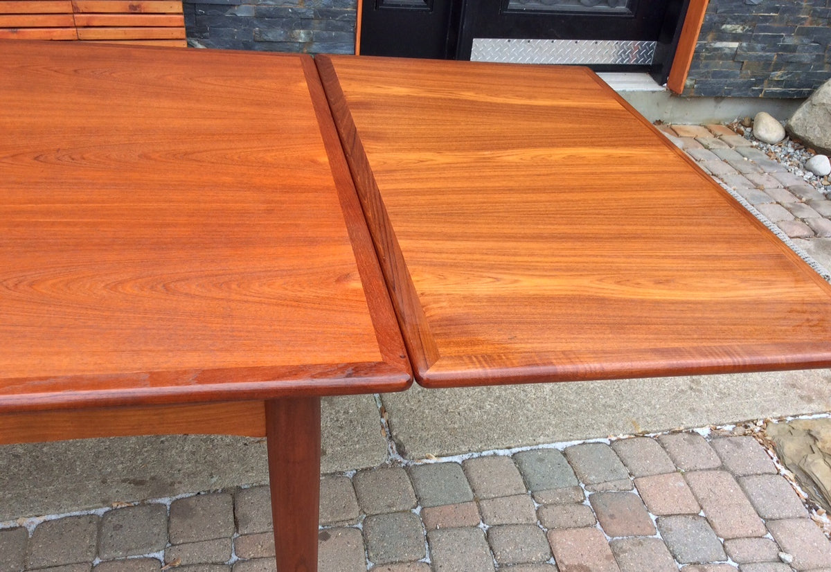 Danish Mid Century Modern Teak Dining Table with 2 hidden leaves - Mid Century Modern Toronto