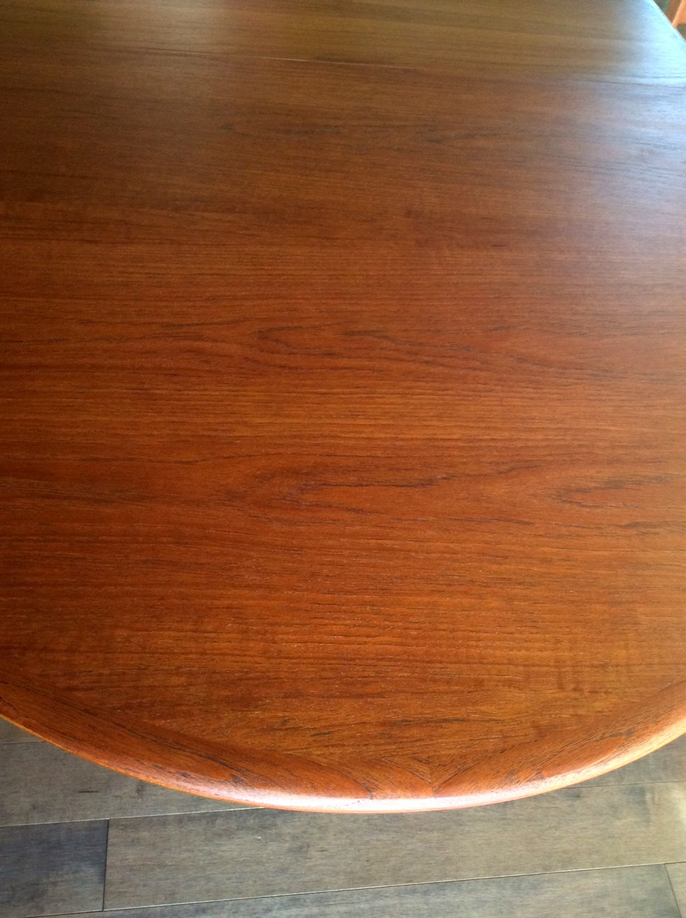 Mid Century Modern Oval Teak Dining Table Extendable REFINISHED - Mid Century Modern Toronto