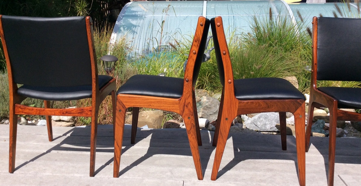 Danish MCM Rosewood Extension Table REFINISHED, 6 Chairs REUPHOLSTERED - Mid Century Modern Toronto