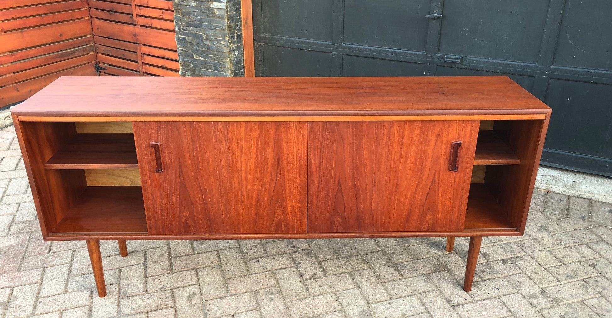 REFINISHED MCM  Teak Buffet Sideboard Media Console 6ft - Mid Century Modern Toronto