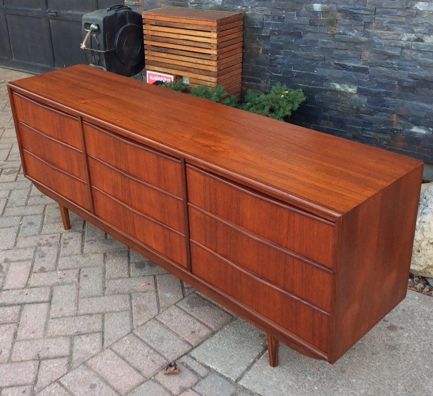 Mid-Century Modern Teak 9 drawers Dresser REFINISHED - Mid Century Modern Toronto