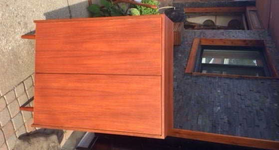 REFINISHED MCM Teak Cabinet Tall Dresser Compact 33" - Mid Century Modern Toronto