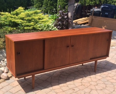 Danish Mid Century Modern Teak Sideboard TV Media Console Large 6 ft – REFINISHED - Mid Century Modern Toronto