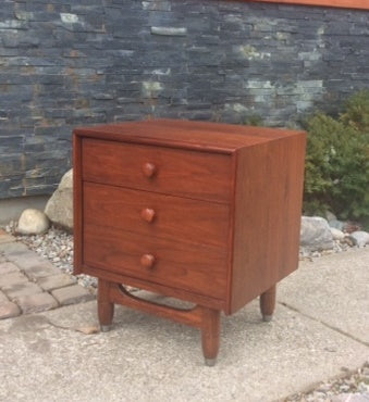 REFINISHED Mid Century Modern Walnut Night Stand - Mid Century Modern Toronto