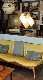 Large Mid Century Modern Atomic Boomerang “Z” Teak Table Lamp by Majestic 6
