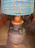 Large Mid Century Modern Floor Pottery Lamp, H 60