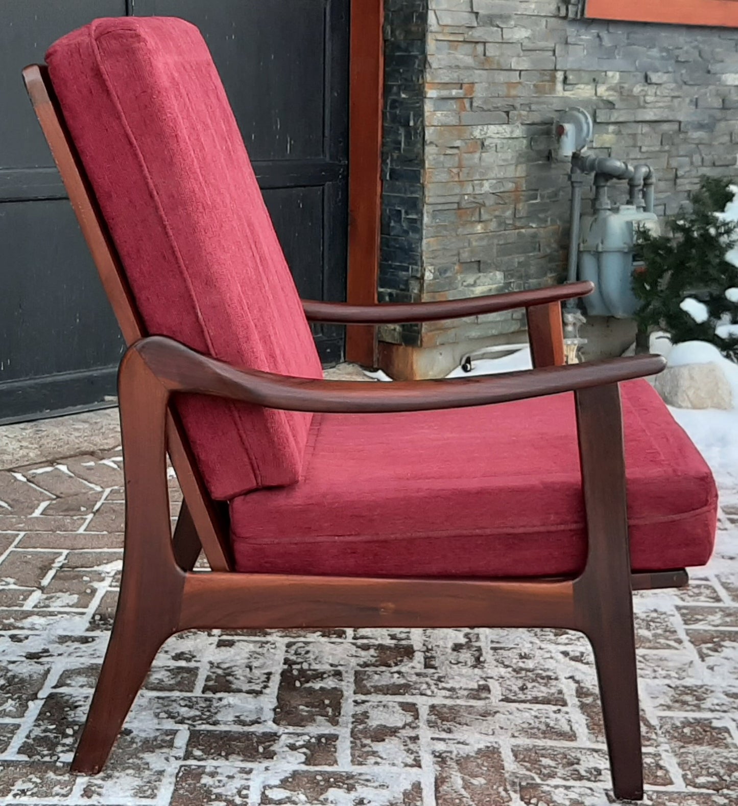 REFINISHED Danish MCM Solid Teak Lounge Chair PERFECT