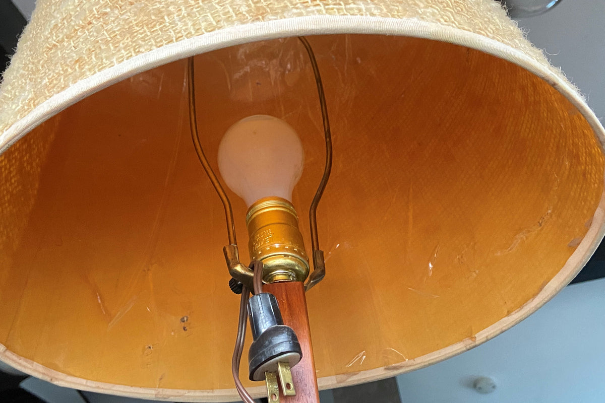 Mid Century Modern Teak Floor Lamp, H 63