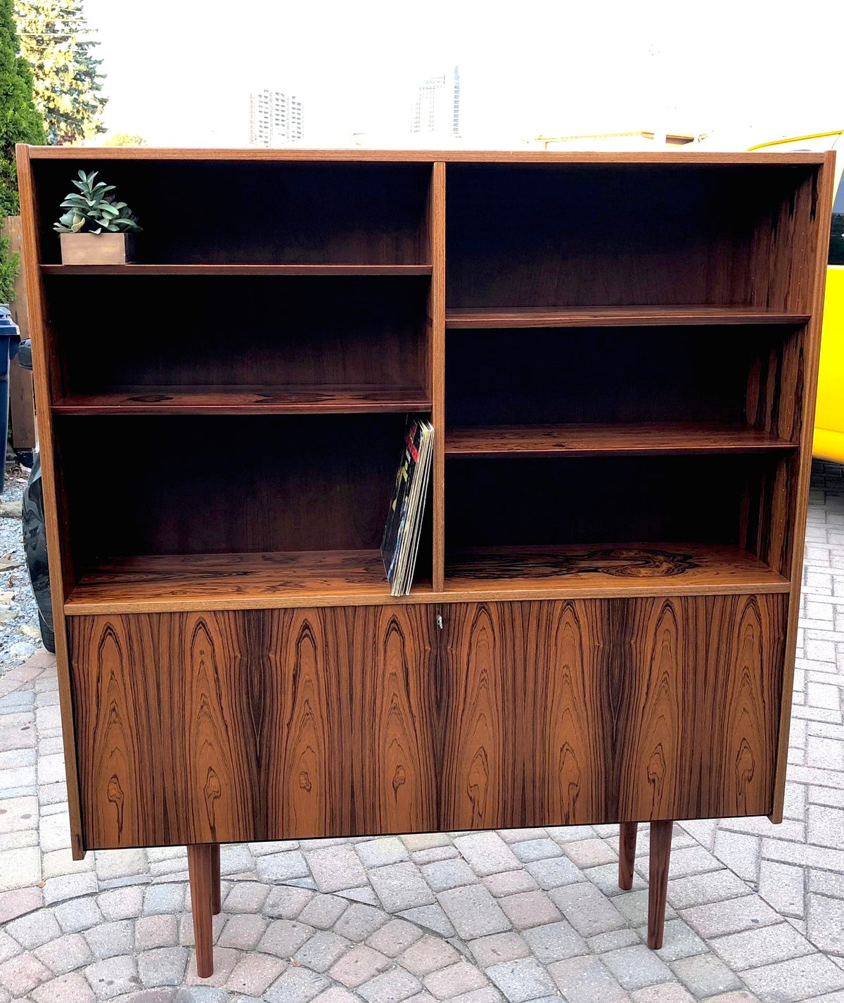 Restored Danish Modern Rosewood Bookcase Display Bar by Poul Hundevad, 54