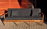 Mid Century Modern 3-Seater Sofa REFINISHED REUPHOLSTERED Charcoal Grey fabric - Mid Century Modern Toronto 10