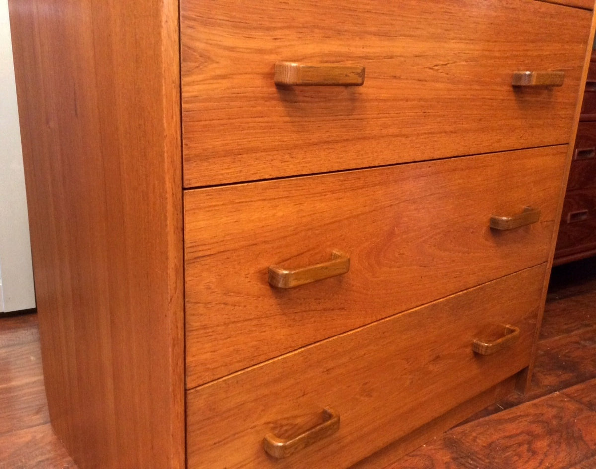 Swedish Mid Century Modern Teak Dresser 3 Drawers REFINISHED - Mid Century Modern Toronto