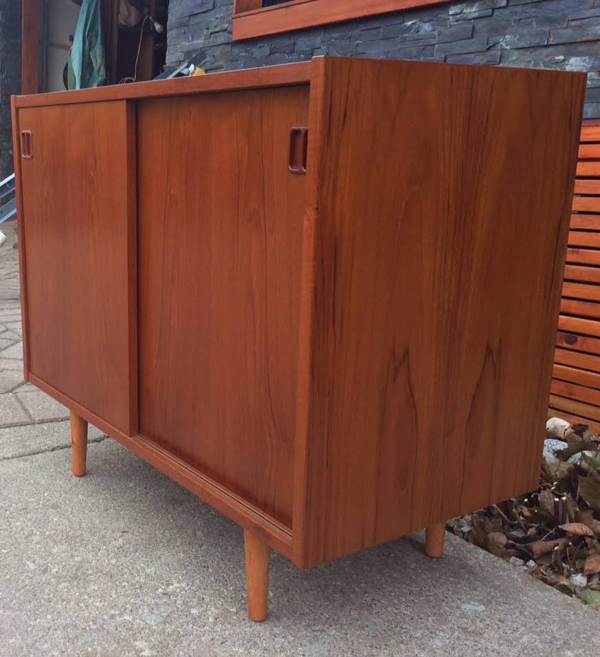 Danish Mid Century Modern Teak Sideboard TV Media Console, RESTORED - Mid Century Modern Toronto