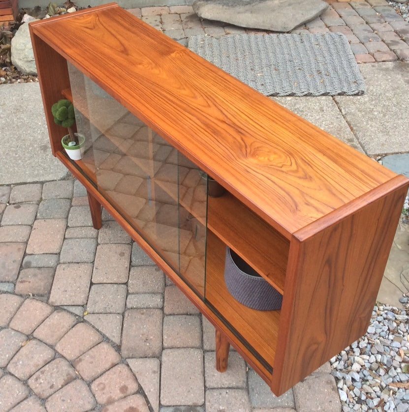 Mid Century Modern Teak Buffet TV Console Display RESTORED Low Narrow - Mid Century Modern Toronto