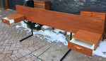 Mid Century Modern Teak Headboard with Floating Drawers Queen REFINISHED - Mid Century Modern Toronto 5