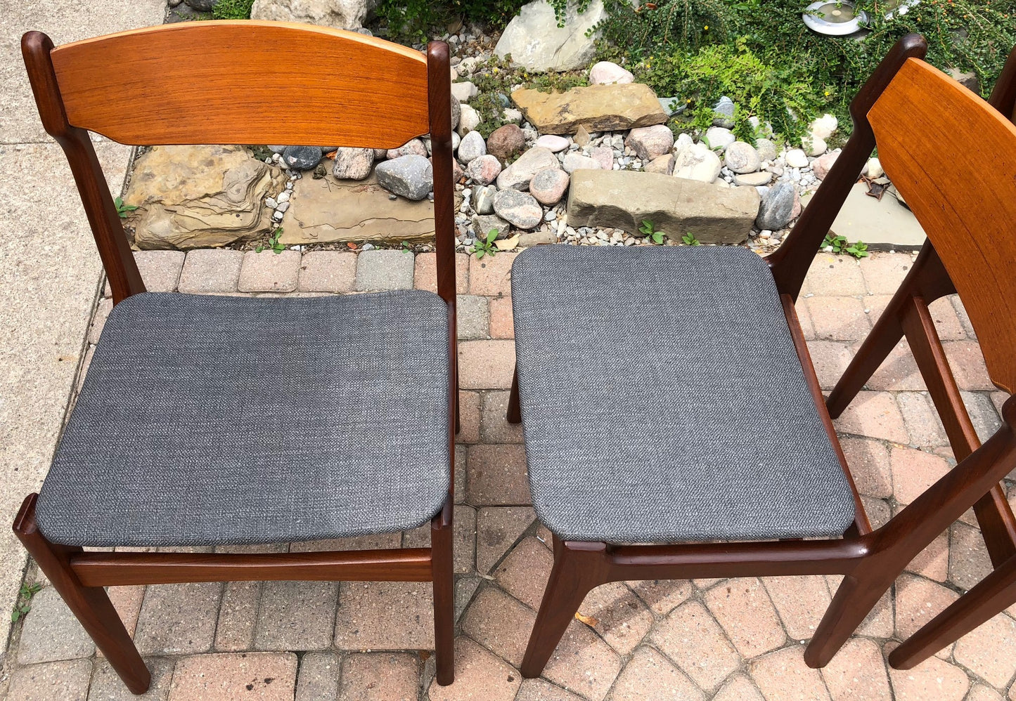 Set of 4 Danish REFINISHED REUPHOLSTERED MCM Teak Chairs, each $199 - Mid Century Modern Toronto