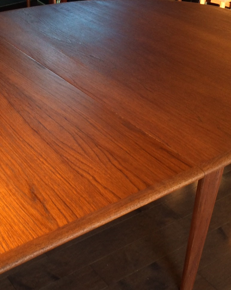 Mid Century Modern Oval Teak Dining Table Extendable REFINISHED - Mid Century Modern Toronto