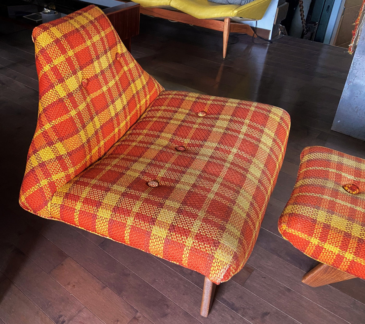 RESTORED MCM Large Lounge Chair & Ottoman in Adrian Pearsall style