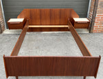REFINISHED  Italian MCM Bed w floating nightstands Double 6