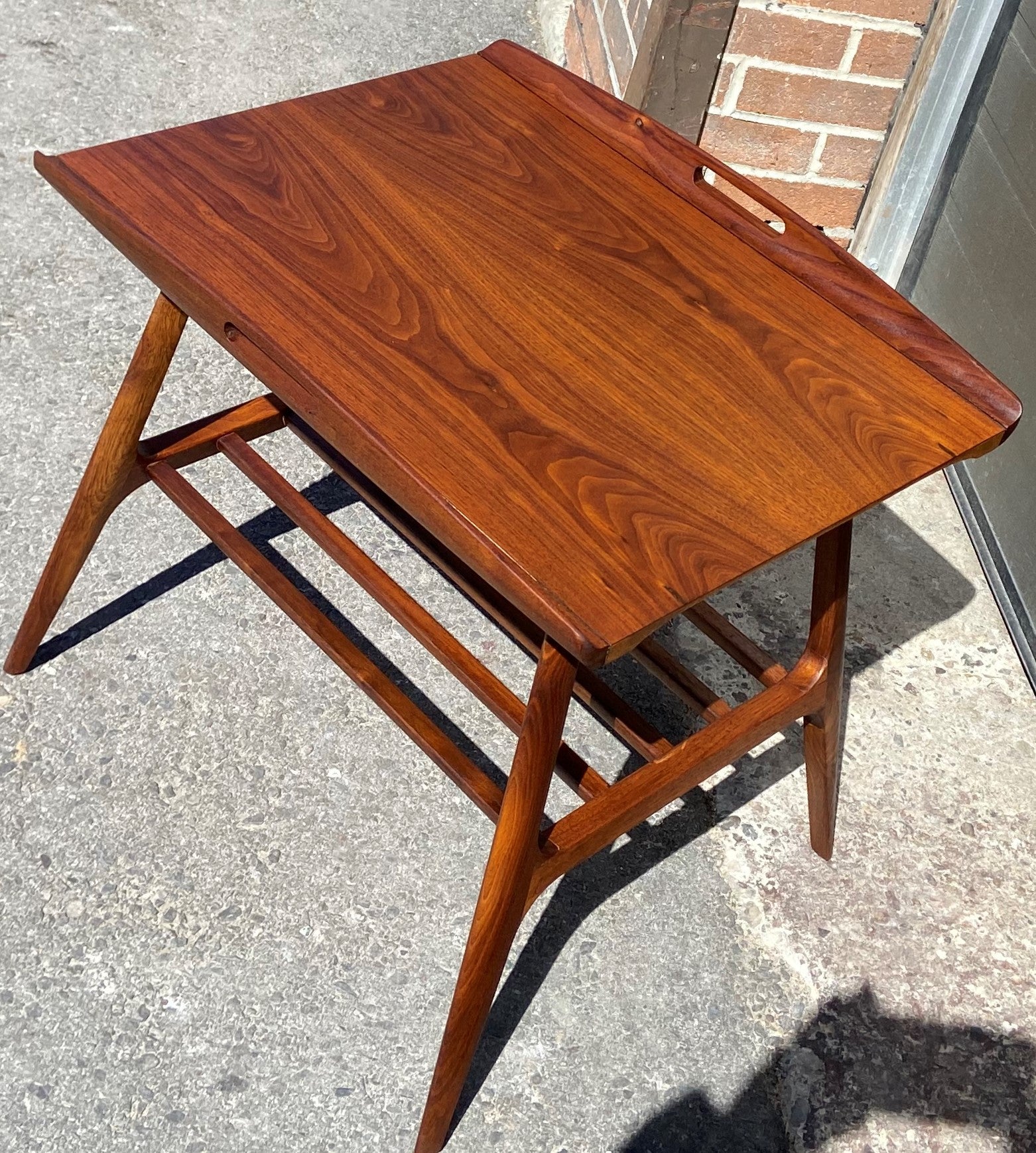 Mid century modern walnut end table sale