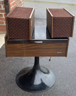 Vintage Space Age Sanyo Record Player Radio Stereo on Tulip Stand, Compact 6