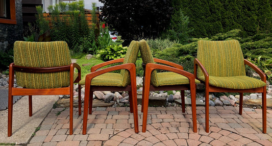 Set of 2 Danish MCM Teak Angled Armchairs by Kai Kristiansen , each chair $299 - Mid Century Modern Toronto