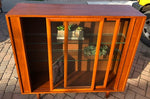 MCM Walnut Bookcase Display with sliding glass doors L 48