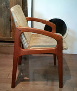 Teak MCM REUPHOLSTERED Angled Arm Chair by Kai Kristiansen, grey; 6 chairs available - Mid Century Modern Toronto 3