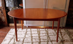 MCM Teak Table with 1 Leaf Oval REFINISHED  Self- Storing 63