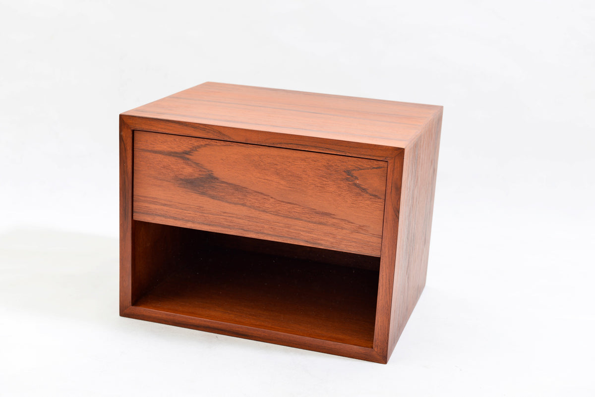 TEAK HEADBOARD WITH 2 FLOATING NIGHT STANDS for QUEEN BED L 94.5