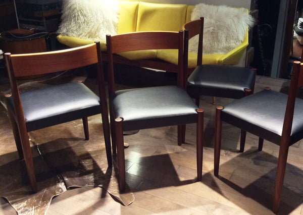 4 Poul Volther for Frem Rojle Mid Century Modern Teak Chairs REFINISHED REUPHOLSTERED - Mid Century Modern Toronto