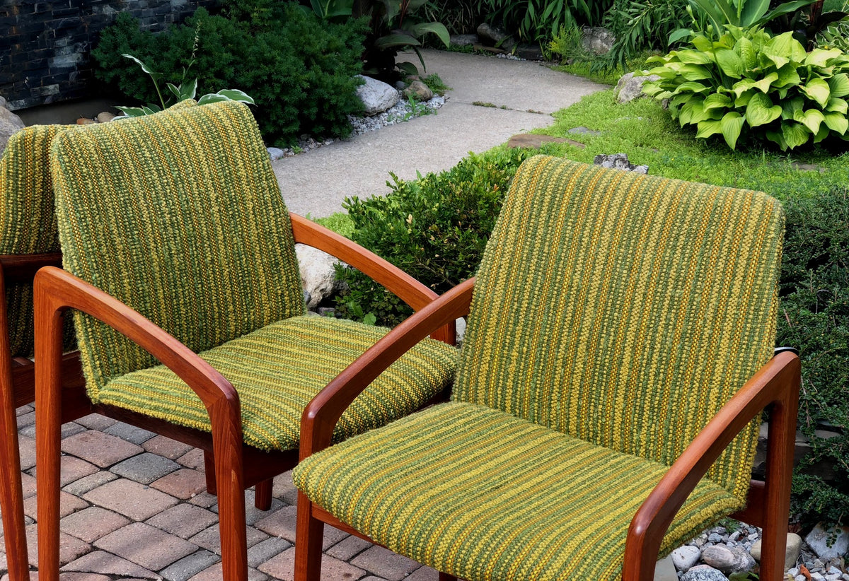 Set of 2 Danish MCM Teak Angled Armchairs by Kai Kristiansen , each chair $299 - Mid Century Modern Toronto