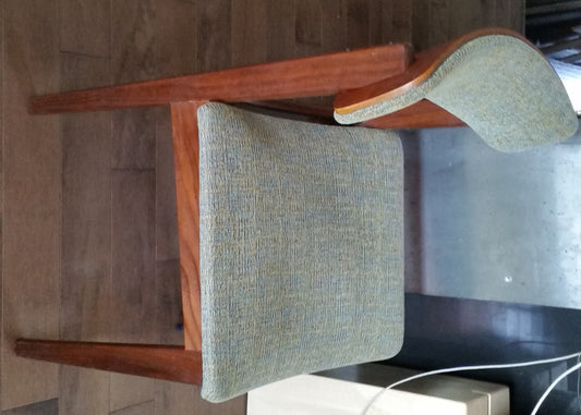 MCM Teak Chairs with greenish upholstery 	- SET of 6, each $145 - Mid Century Modern Toronto
