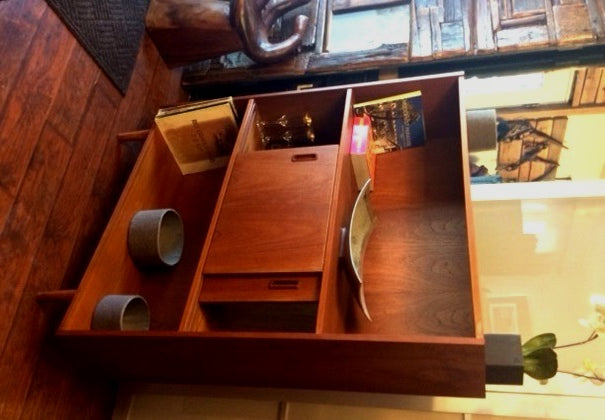 Danish MCM Display China Bookcase Bar REFINISHED 42