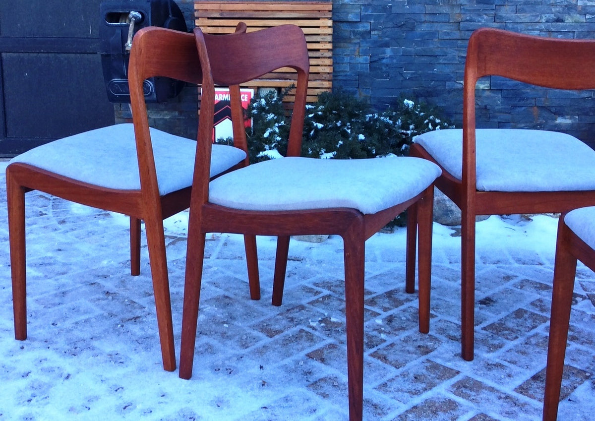 6+1 Danish Mid Century Modern Teak chairs REFINISHED REUPHOLSTERED $300 each - Mid Century Modern Toronto