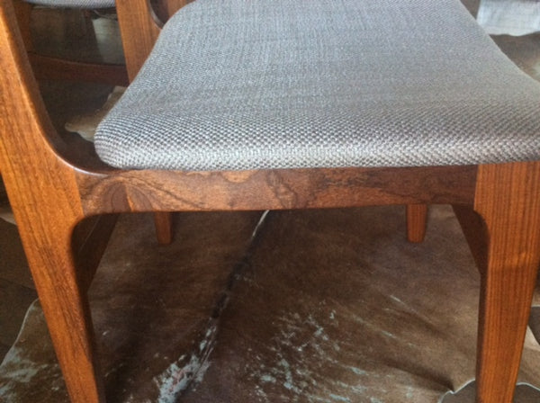 4 Danish MCM Solid Teak Chairs REUPHOLSTERED $195 each - Mid Century Modern Toronto