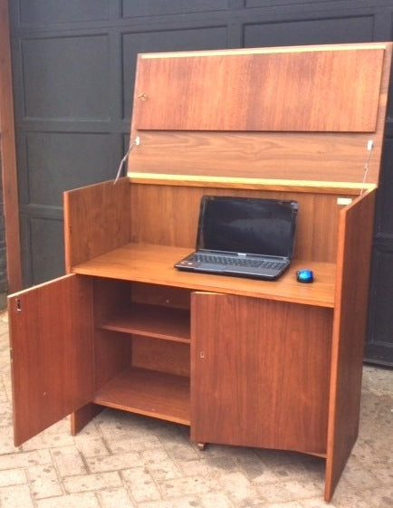 REFINISHED MCM  Teak Office in the Box, Versatile Storage 40" - Mid Century Modern Toronto