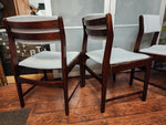 4 REUPHOLSTERED Mid Century Modern Dining Chairs in Maharam l.grey fabric, very comfortable 8