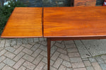 REFINISHED Danish MCM Teak Draw Leaf Table Surfboard shape, PERFECT, 48.5