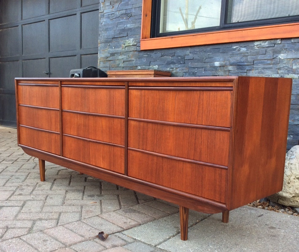 Mid-Century Modern Teak 9 drawers Dresser REFINISHED - Mid Century Modern Toronto